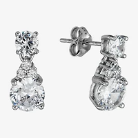 DiamonArt® 3 3/4 CT. T.W. White Cubic Zirconia Sterling Silver Drop Earrings