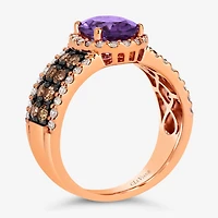 Le Vian® Ring featuring 1 1/3 CT. Peach Morganite™ 3/4 Chocolate Diamonds® 3/8 Nude Diamonds™ set 14K Strawberry Gold®