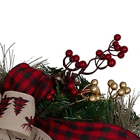 Northlight 24in Bows And Berries Unlit Wreath