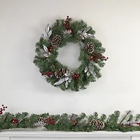 Northlight Frosted Pre-Lit Wreath
