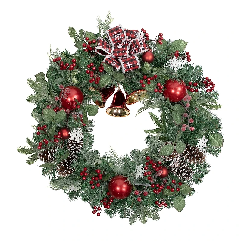 Northlight Bells And Mixed Foliage Wreath