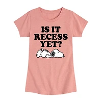 Big Kid Girls Crew Neck Short Sleeve Classic Fit Peanuts Graphic T-Shirt