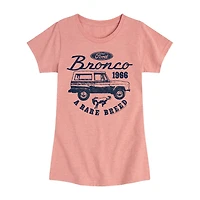 Ford Bronco Big Kid Girls Crew Neck Short Sleeve Classic Fit Graphic T-Shirt