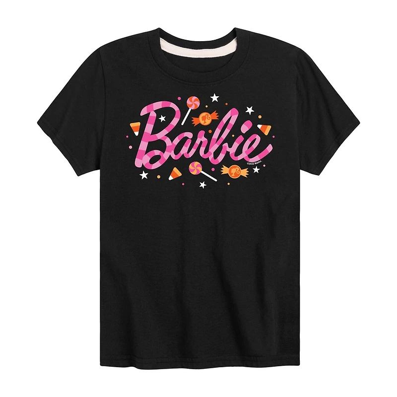 Big Kid Girls Crew Neck Short Sleeve Classic Fit Barbie Graphic T-Shirt