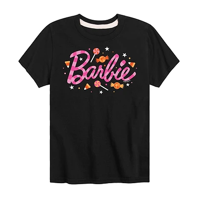 Big Kid Girls Crew Neck Short Sleeve Classic Fit Barbie Graphic T-Shirt
