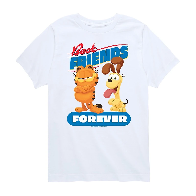 Big Kid Girls Crew Neck Short Sleeve Classic Fit Garfield Graphic T-Shirt