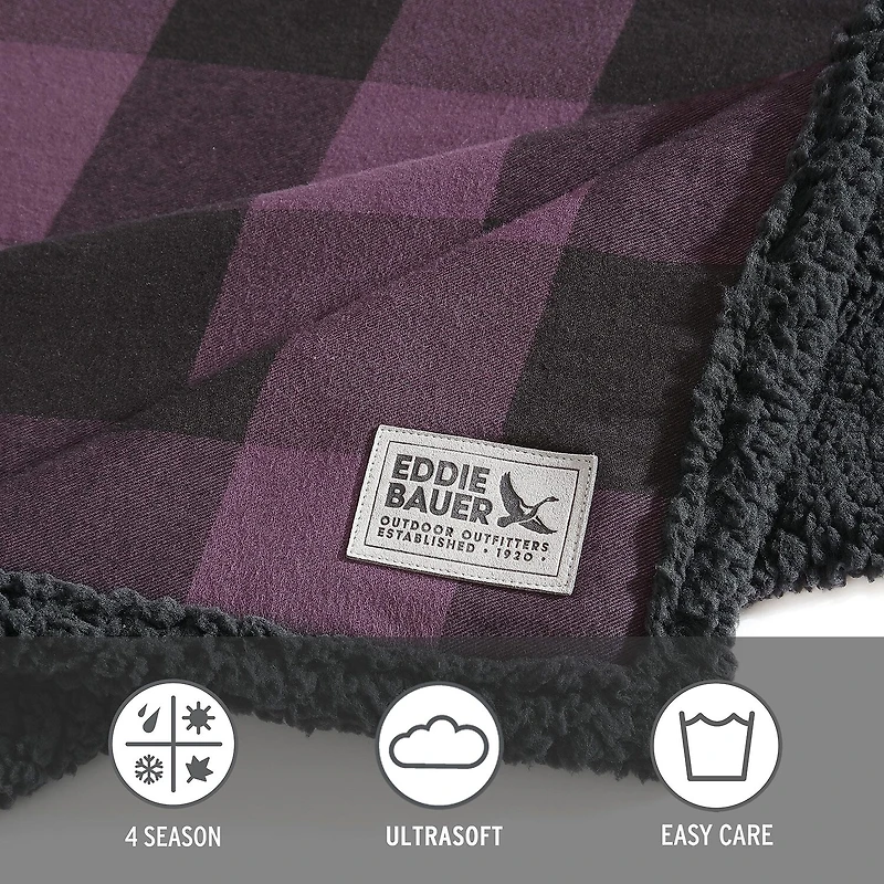 Eddie Bauer Cabin Plaid Cotton Flannel Lightweight Throw