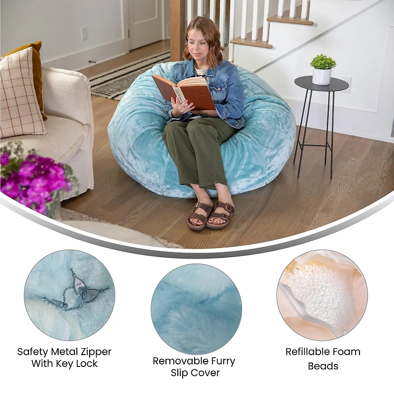 Duncan Furry Bean Bag Chair