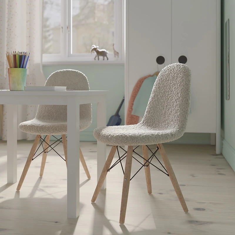 Zula Padded Sherpa Side Chair for Kids - Set of 2