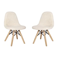 Zula Padded Sherpa Side Chair for Kids - Set of 2