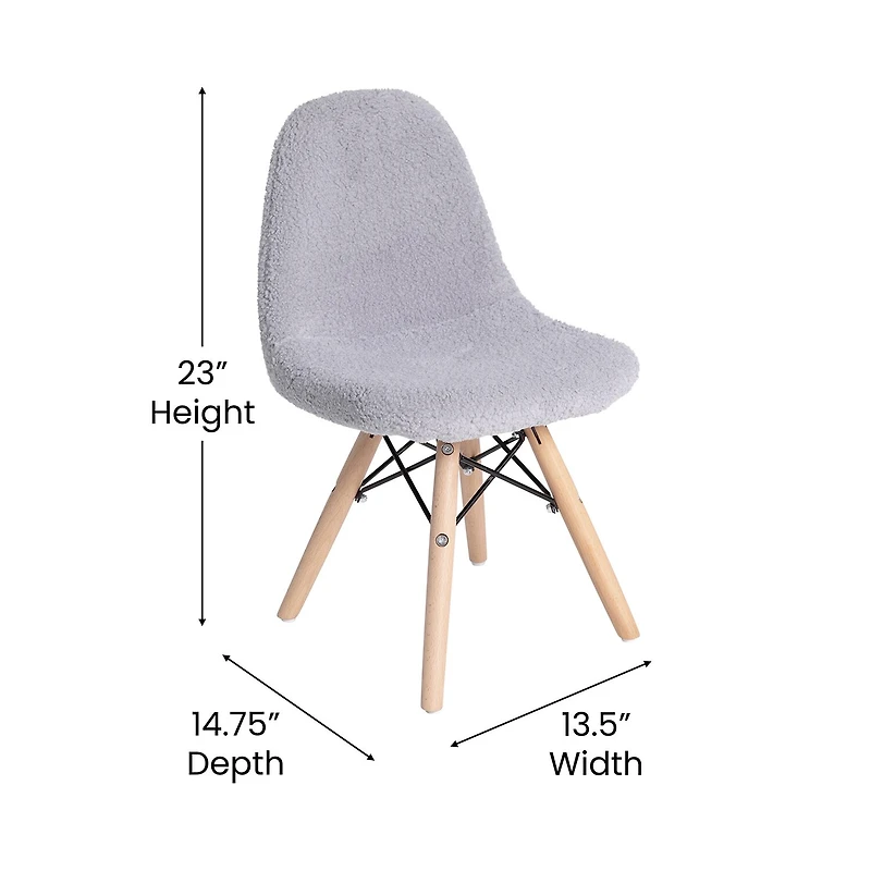 Zula Padded Sherpa Side Chair for Kids
