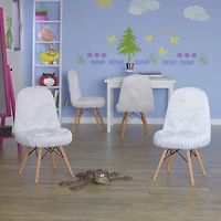 Zula Shaggy Dog Accent Chairs for Kids - Set of 4