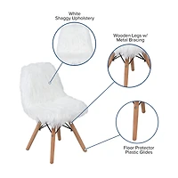 Zula Shaggy Dog Accent Chairs for Kids - Set of 4