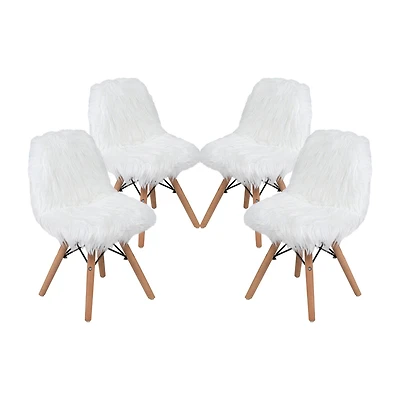 Zula Shaggy Dog Accent Chairs for Kids - Set of 4