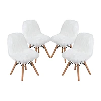 Zula Shaggy Dog Accent Chairs for Kids - Set of 4