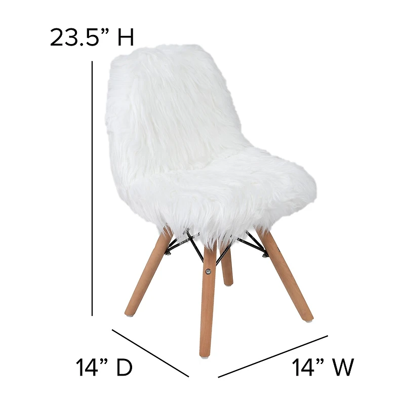 Zula Shaggy Dog Accent Chairs for Kids - Set of 4