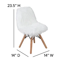 Zula Shaggy Dog Accent Chairs for Kids - Set of 4