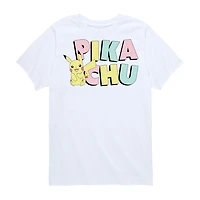 Big Kid Girls Crew Neck Short Sleeve Classic Fit Pokemon Graphic T-Shirt