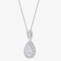 Diamond Blossom (G, Si2) Womens 1/4 CT. T.W. Lab Grown White Diamond 10K Gold 18 Inch Pendant Necklace
