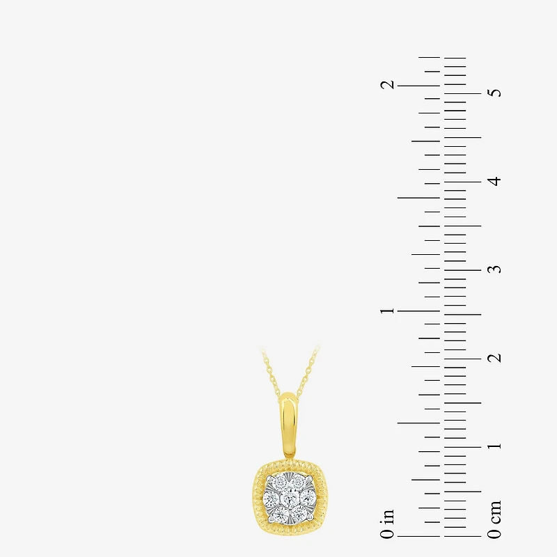 Diamond Blossom (G, Si2) Womens 1/5 CT. Lab Grown White Diamond 10K Gold 18 Inch Pendant Necklace