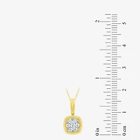 Diamond Blossom (G, Si2) Womens 1/5 CT. Lab Grown White Diamond 10K Gold 18 Inch Pendant Necklace