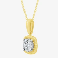 Diamond Blossom (G, Si2) Womens 1/5 CT. Lab Grown White Diamond 10K Gold 18 Inch Pendant Necklace