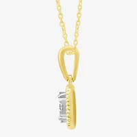 Diamond Blossom (G, Si2) Womens 1/5 CT. Lab Grown White Diamond 10K Gold 18 Inch Pendant Necklace