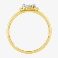 Diamond Blossom (G, Si2) Womens 1/5 CT. Lab Grown White 10K Gold Halo Cocktail Ring