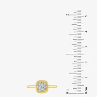 Diamond Blossom (G, Si2) Womens 1/5 CT. Lab Grown White 10K Gold Halo Cocktail Ring
