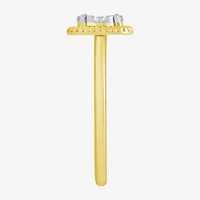 Diamond Blossom (G, Si2) Womens 1/5 CT. Lab Grown White 10K Gold Halo Cocktail Ring