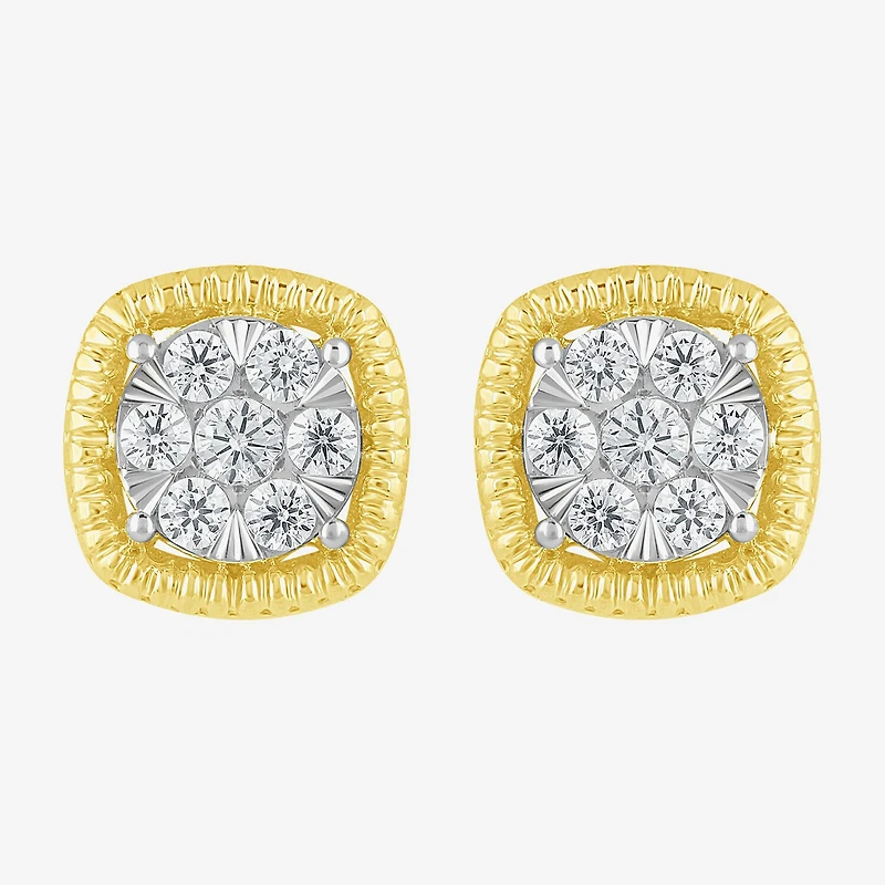 Diamond Blossom (G, Si2) 1/5 CT. Lab Grown White Diamond 10K Gold 10.1mm Stud Earrings