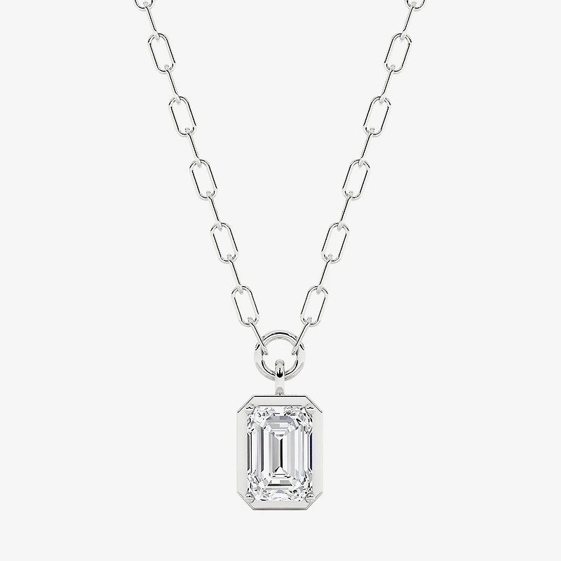 Grown Gorgeous (F, Vs2) Womens 1 3/4 CT. T.W. Lab-Grown Diamond 14K Gold 18 Inch Emerald-cut Pendant Necklace