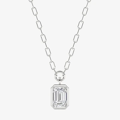 Grown Gorgeous (F, Vs2) Womens 1 3/4 CT. T.W. Lab-Grown Diamond 14K Gold 18 Inch Emerald-cut Pendant Necklace