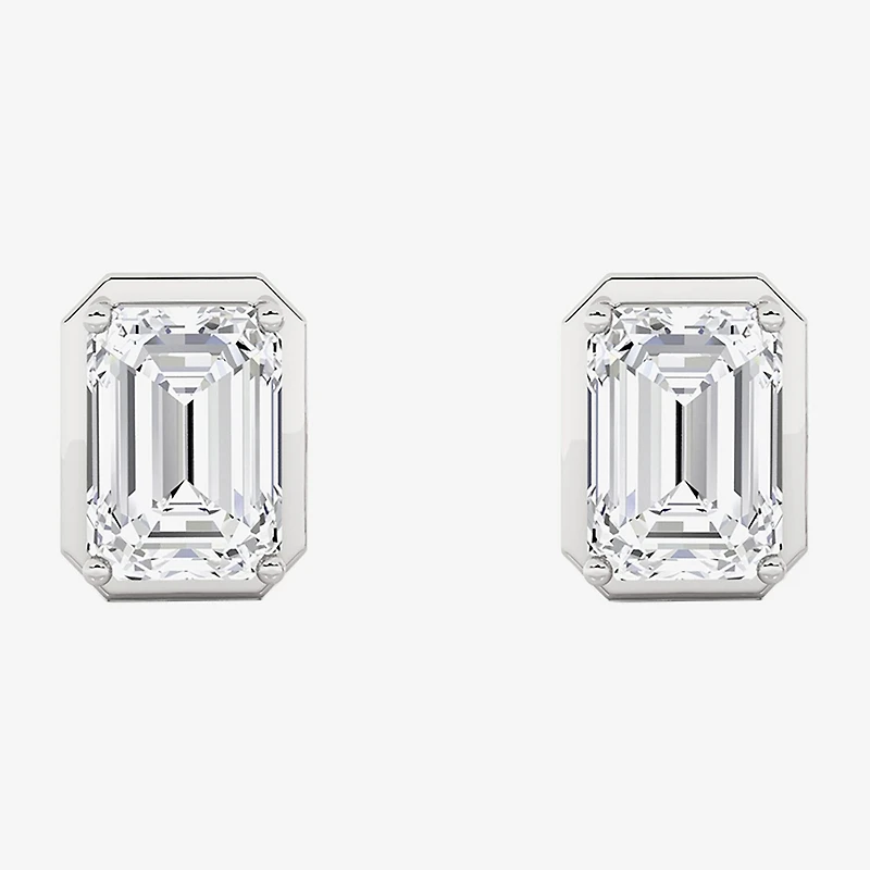 Grown Gorgeous (F,Vs2) 2 1/4 CT. T.W. Lab-Grown Diamond 14K Gold 8.8mm Emerald-cut Stud Earrings