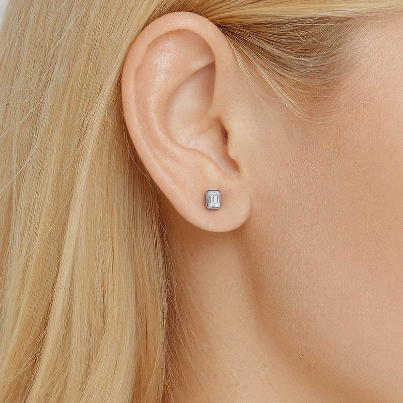 Grown Gorgeous (F,Vs2) 2 1/4 CT. T.W. Lab-Grown Diamond 14K Gold 8.8mm Emerald-cut Stud Earrings