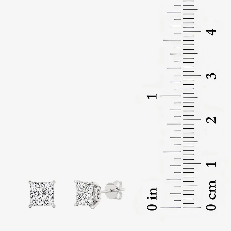 Grown Gorgeous (Vs2, F) 2 1/4 CT. T.W. Lab-Grown Diamond 14K Gold or Platinum 6.3mm Princess Stud Earrings