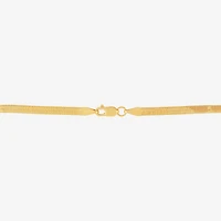 Made in Italy Womens 10K Gold 7.5 Inch Solid Herringbone Chain Bracelet
