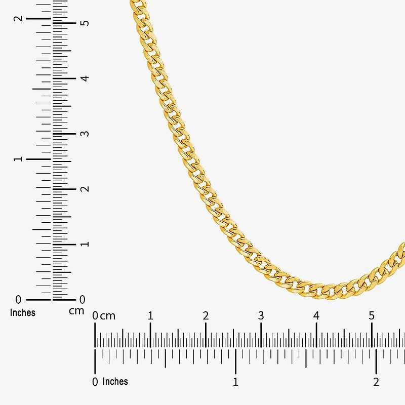 Made in Italy Unisex Adult 14K Gold 22 Inch Cuban Chain Necklace