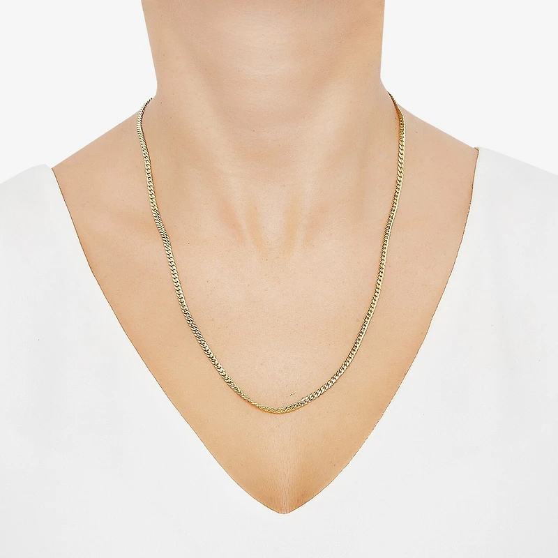 Made in Italy Unisex Adult 14K Gold 22 Inch Cuban Chain Necklace