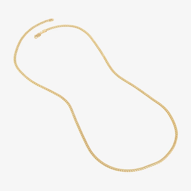 Made in Italy Unisex Adult 14K Gold 22 Inch Cuban Chain Necklace