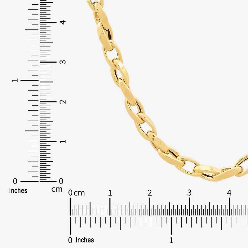 Made in Italy Mens 10K Gold 22 Inch Link Chain Necklace