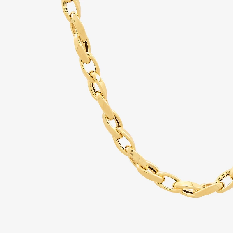 Made in Italy Mens 10K Gold 22 Inch Link Chain Necklace