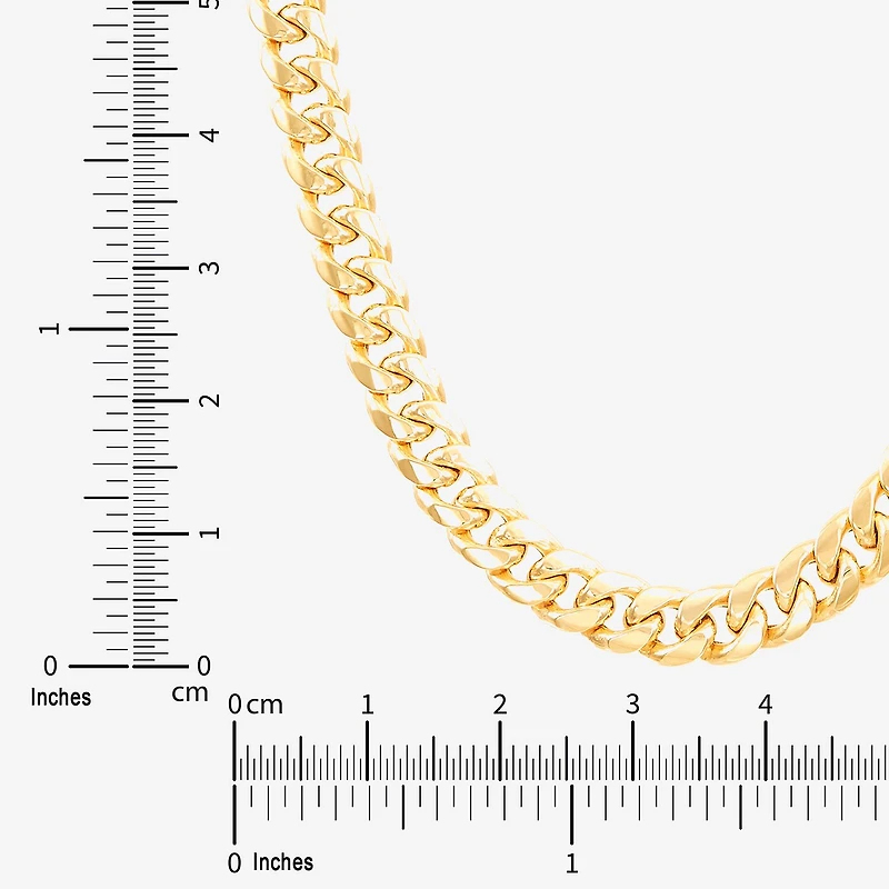 Made in Italy Mens 10K White Gold 14K White Gold 22 Inch Curb Chain Necklace