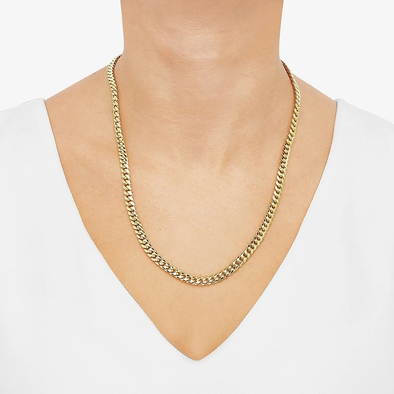 Made in Italy Mens 10K White Gold 14K White Gold 22 Inch Curb Chain Necklace