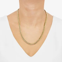 Made in Italy Mens 10K White Gold 14K White Gold 22 Inch Curb Chain Necklace