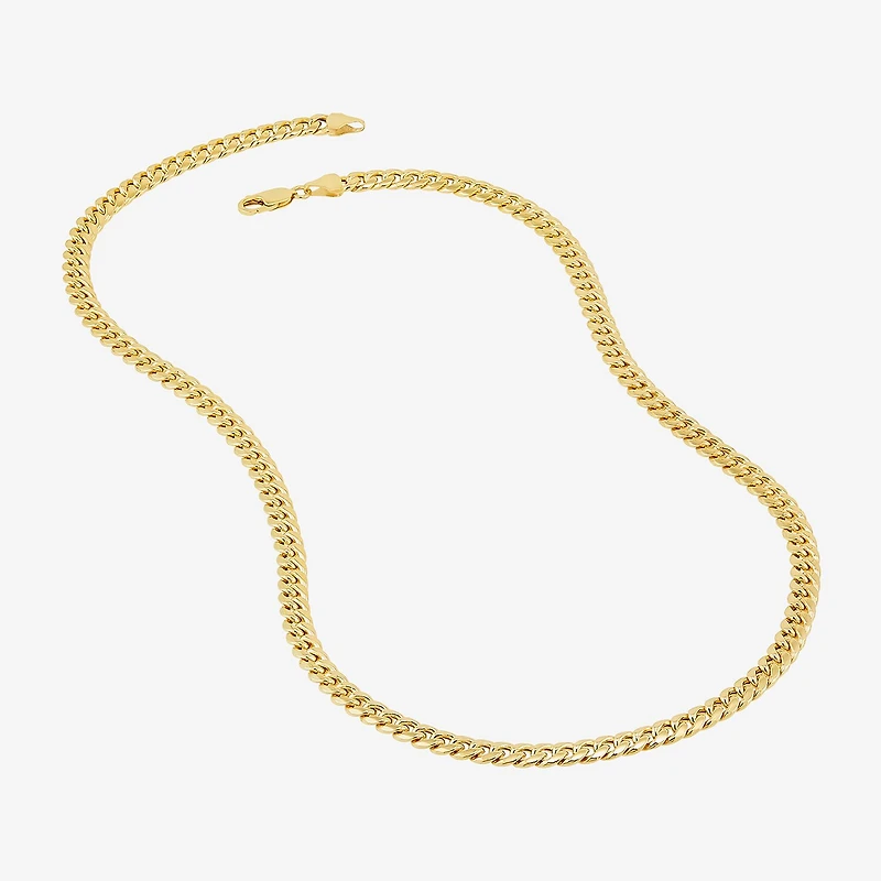 Made in Italy Mens 10K White Gold 14K White Gold 22 Inch Curb Chain Necklace