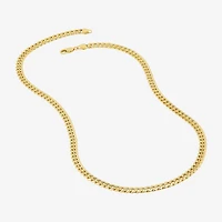 Made in Italy Mens 10K White Gold 14K White Gold 22 Inch Curb Chain Necklace
