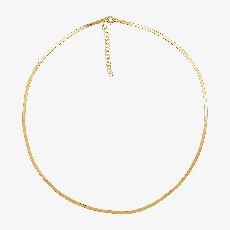 Made in Italy Unisex Adult 14K Gold 18 Inch Herringbone Chain Necklace
