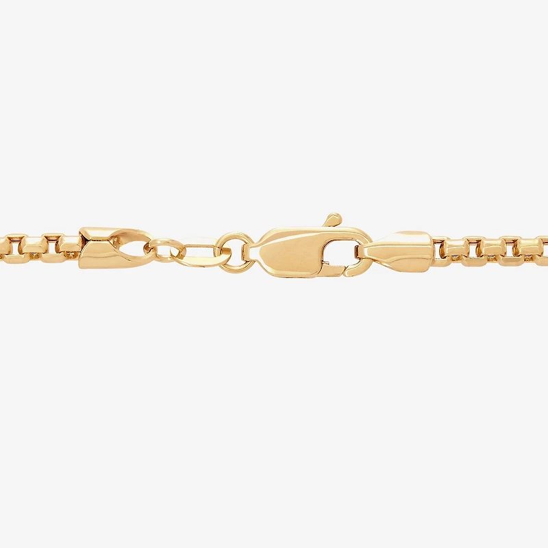 Made Italy Mens 14K Gold 20 Inch Box Chain Necklace