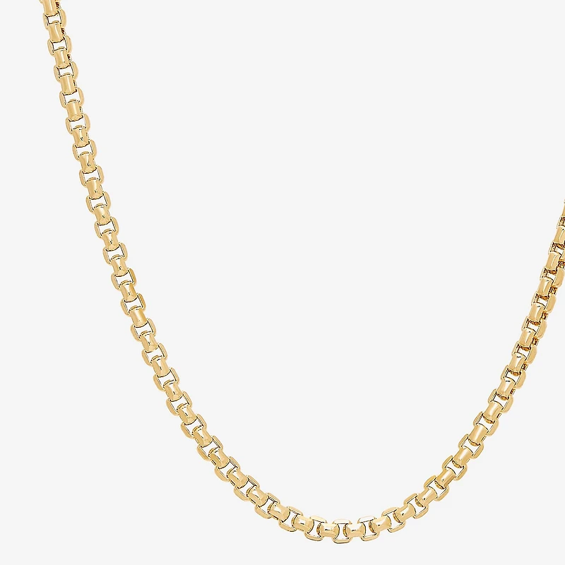 Made Italy Mens 14K Gold 20 Inch Box Chain Necklace